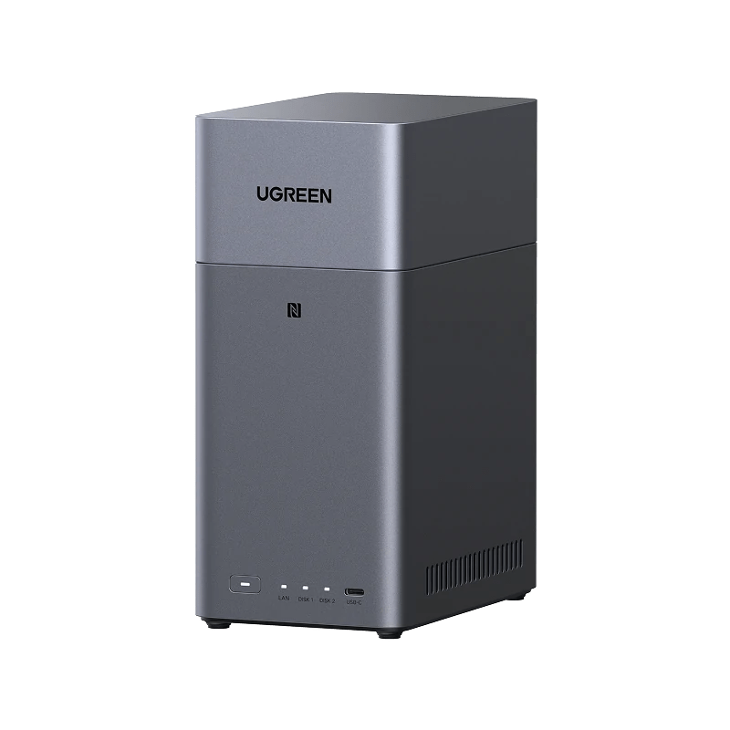 UGREEN NASync DH2300 2-bay NAS front angled view.