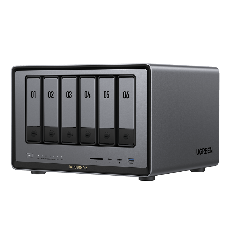UGREEN NASync DXP6800 Pro with Expandable 8GB DDR5 Memory and 6-Bay, 160TB Massive Data Storage, equiped with 12th Gen 10-core Intel® Core™ Processor