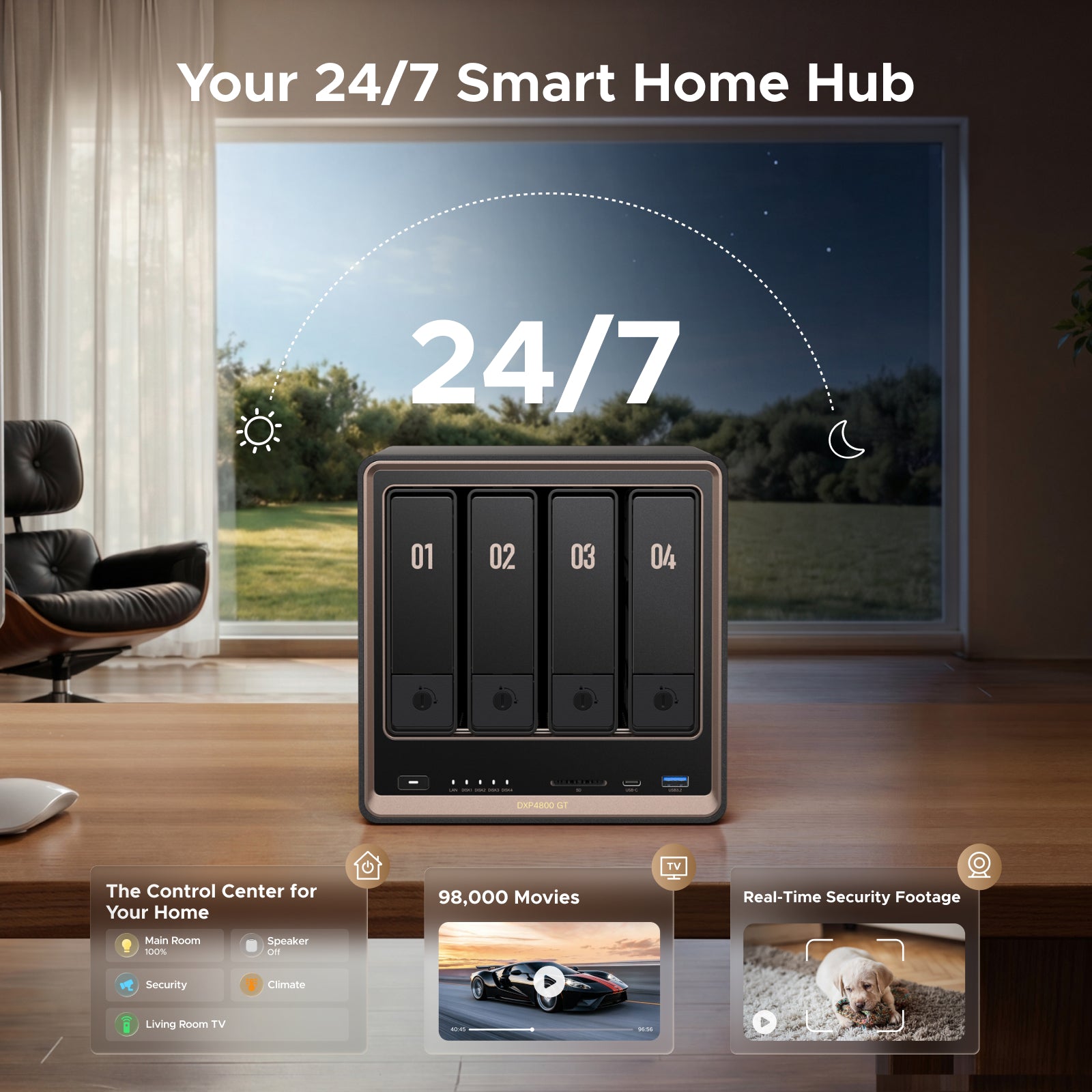 UGREEN DXP4800 GT 4-Bay NAS | Dual 10GbE, ECC & U.2