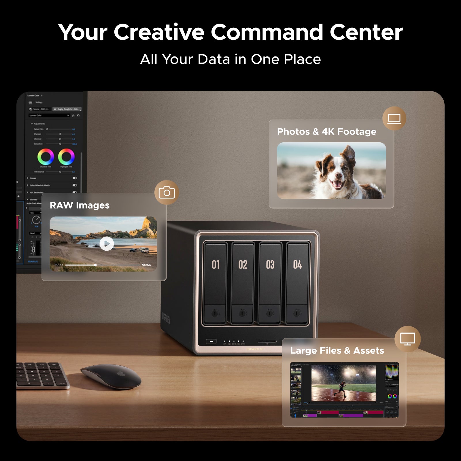 UGREEN DXP4800 GT 4-Bay NAS | Dual 10GbE, ECC & U.2
