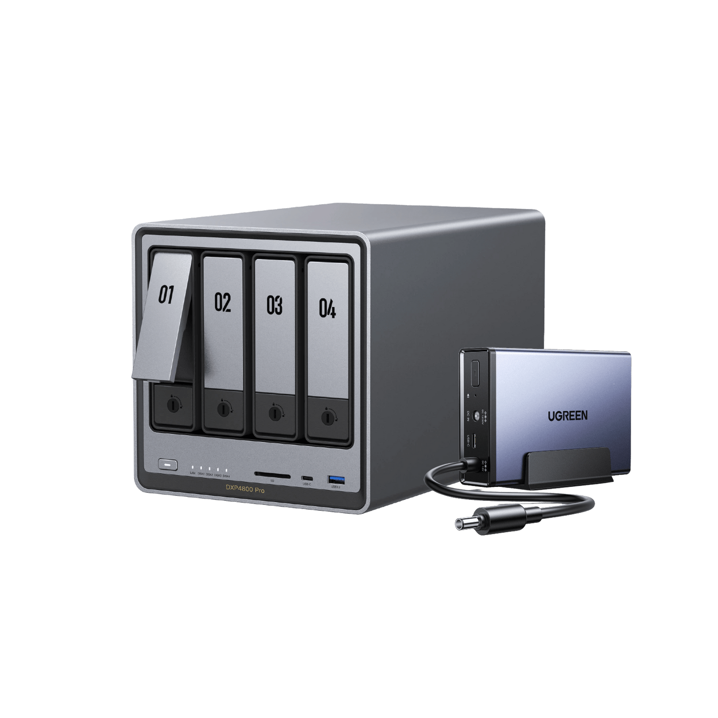UGREEN DXP4800 Pro NAS paired with the UGREEN NAS 120W DC Uninterruptible Power Supply