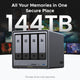 UGREEN NASync DXP4800 Plus storage capacity with up to 144TB.