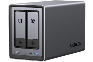 UGREEN NASync DXP2800 2-bay NAS front angled view.