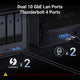 UGREEN NASync DXP6800 Ultra with dual 10GbE LAN ports and Thunderbolt 4 ports.