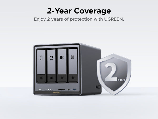 UGREEN NASync DXP4800 Plus 2-year warranty coverage and product protection service.