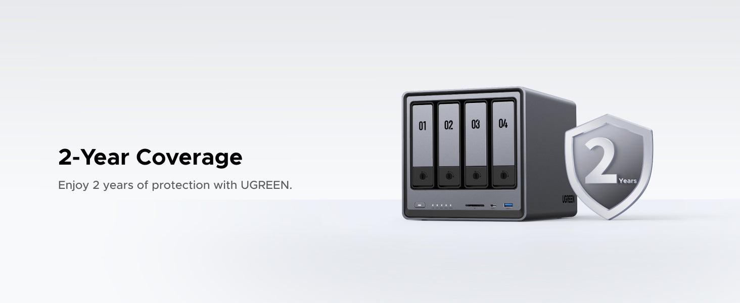 UGREEN NASync DXP4800 Pro 2-year warranty coverage and product protection service.