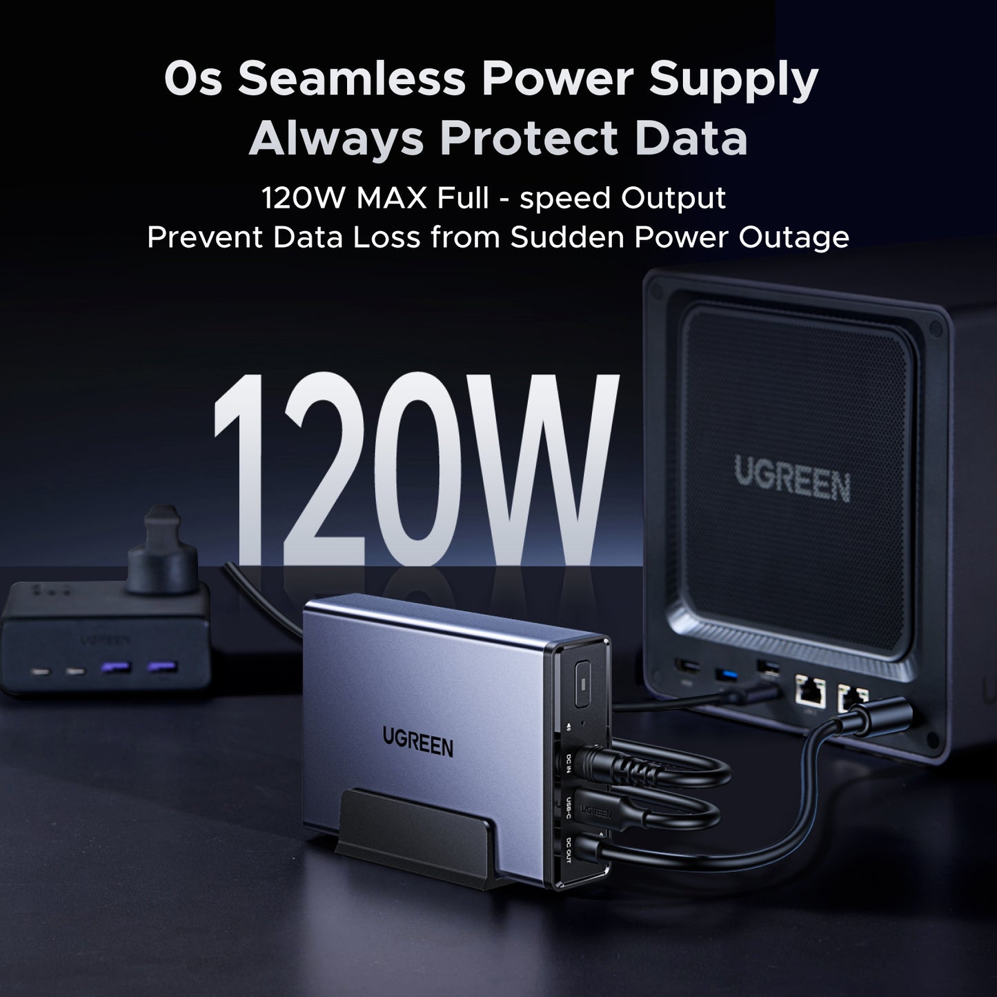 120W NAS UPS delivering stable power output for uninterrupted NAS operation and data protection