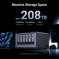 UGREEN NASync DXP6800 Pro with Expandable 8GB DDR5 Memory and 6-Bay, 160TB Massive Data Storage, equiped with 12th Gen 10-core Intel® Core™ Processor
