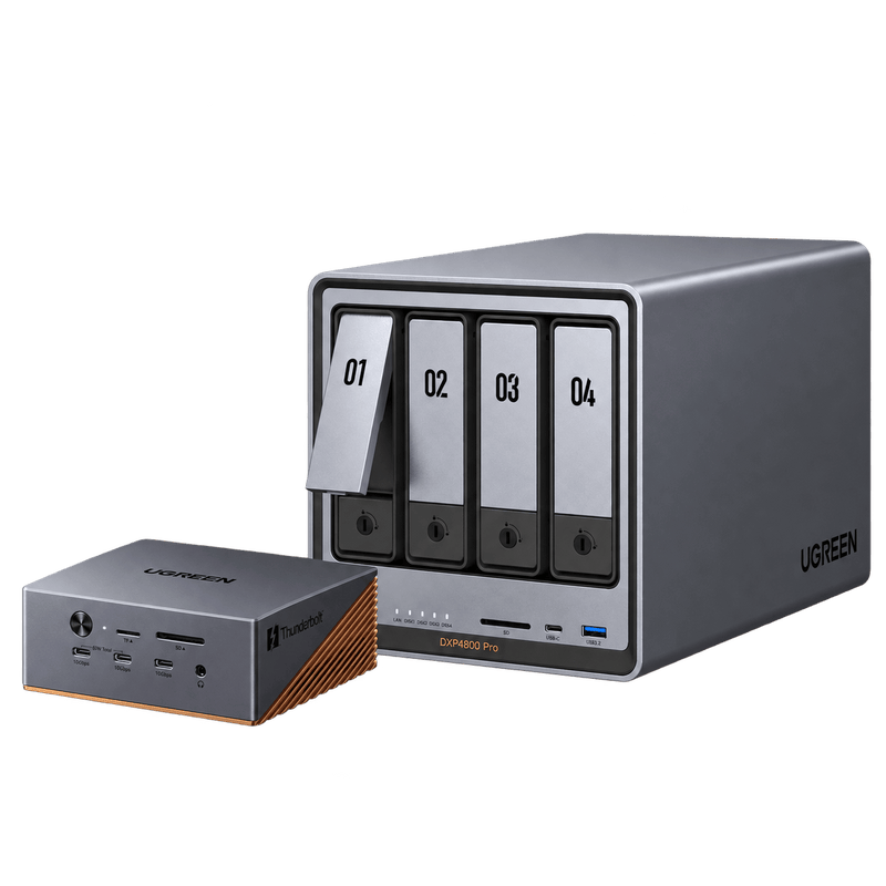 NASync DXP4800 Pro 4-Bay NAS + Docking Station Bundle