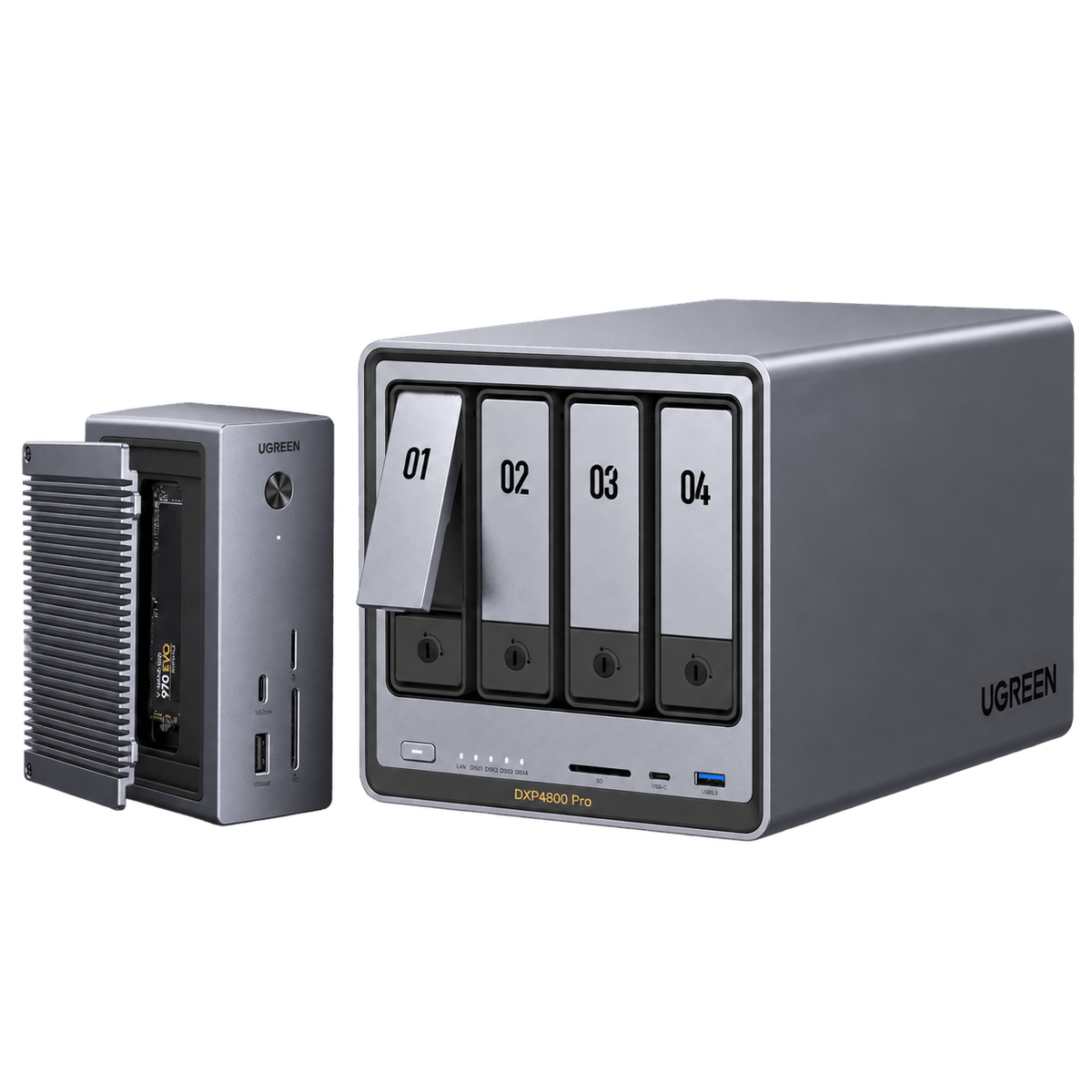 NASync DXP4800 Pro 4-Bay NAS + Docking Station Bundle