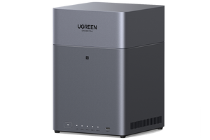 UGREEN NASync DH4300 Plus 4-bay NAS front angled view.